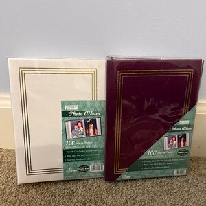 PIONEER Photo Album Set (3) - White and Burgundy & Green